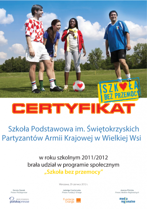 Szkoła Podstawowa w Wielkiej Wsi - Certyfikaty