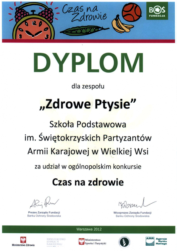 Szkoła Podstawowa w Wielkiej Wsi - Certyfikaty